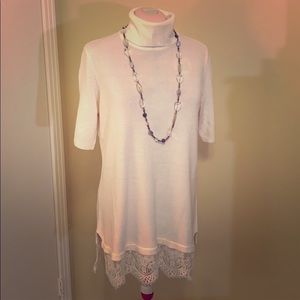 SOLD Beautiful Apt. 9 cream sweater with lace detail